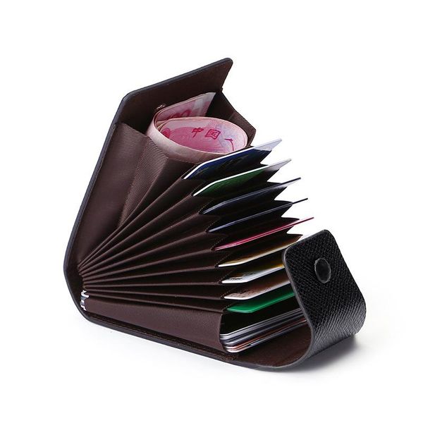 card holders leather men's multiple slots wallet holder blocking zipper money pouch protect case pocket purse for women, Brown;gray
card holders leather men's multiple slots wallet holder blocking zipper money pouch protect case pocket purse for women, Brown;gray