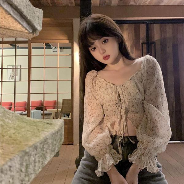 women's blouses & shirts square collar short clothing 2021 early autumn korean style all-match floral long sleeve blouse women, White
women's blouses & shirts square collar short clothing 2021 early autumn korean style all-match floral long sleeve blouse women, White