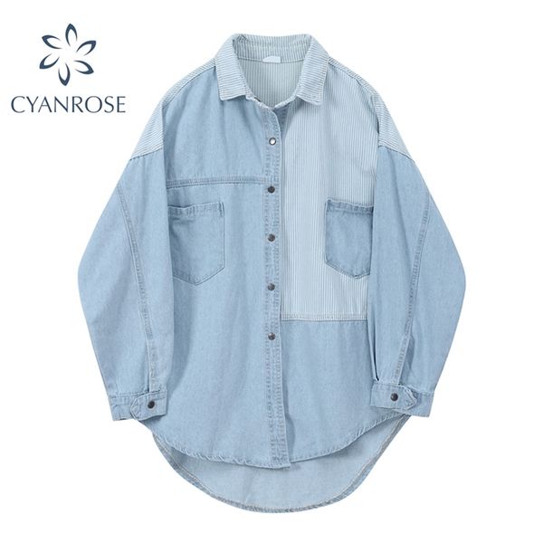 irregular spliced denim shirt coat women long sleeve pocket cardigan streetwear bf jean jacket y2k harajuku cowboy outwear 210430, Black;brown
irregular spliced denim shirt coat women long sleeve pocket cardigan streetwear bf jean jacket y2k harajuku cowboy outwear 210430, Black;brown