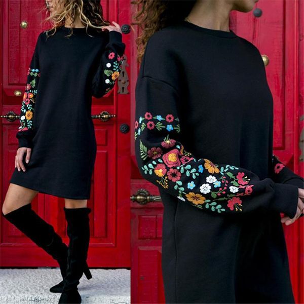 5xl autumn winter long sleeve women dresses o neck printed black casual loose elegant warm fashion, Black;gray
5xl autumn winter long sleeve women dresses o neck printed black casual loose elegant warm fashion, Black;gray