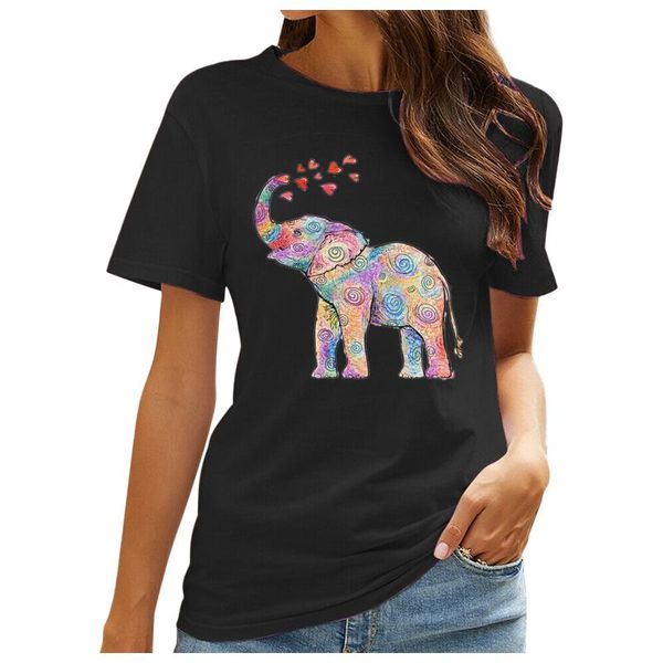 women's t-shirt gradient tie-dye elephant print t-shirts hundred oversized o-neck loose short sleeve tshirt summer ropa, White
women's t-shirt gradient tie-dye elephant print t-shirts hundred oversized o-neck loose short sleeve tshirt summer ropa, White