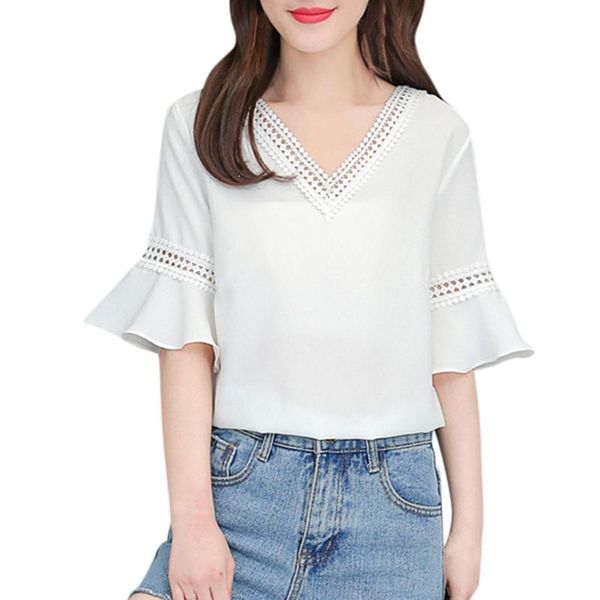 solid v neck women blouse summer ladies chiffon shirt clothes 2021 casual loose d90928 women's blouses & shirts, White
solid v neck women blouse summer ladies chiffon shirt clothes 2021 casual loose d90928 women's blouses & shirts, White