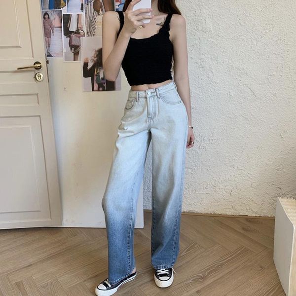 women's jeans trendy women thin denim retro washed pockets gradient trousers female high waist straight pants nice summer ins, Blue
women's jeans trendy women thin denim retro washed pockets gradient trousers female high waist straight pants nice summer ins, Blue