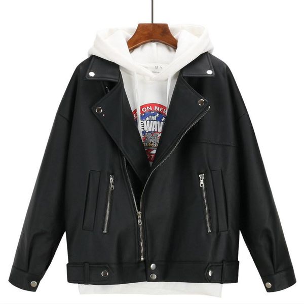 women's jackets small leather jacket women short europea america spring 2021 fashion locomotive plus size slim korea loose lr1037, Black;brown
women's jackets small leather jacket women short europea america spring 2021 fashion locomotive plus size slim korea loose lr1037, Black;brown