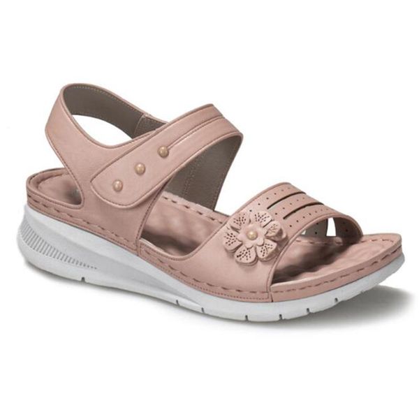 summer shoes women retro flowers beach sandals round head slope comfortable light female casual cx15, Black 
summer shoes women retro flowers beach sandals round head slope comfortable light female casual cx15, Black