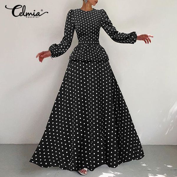 dresses celmia elegant puff sleeve party dresses women 2021 fashion polka dot ruffles layer maxi dress spring casual o-neck vestidos 5xl, Black;gray
dresses celmia elegant puff sleeve party dresses women 2021 fashion polka dot ruffles layer maxi dress spring casual o-neck vestidos 5xl, Black;gray