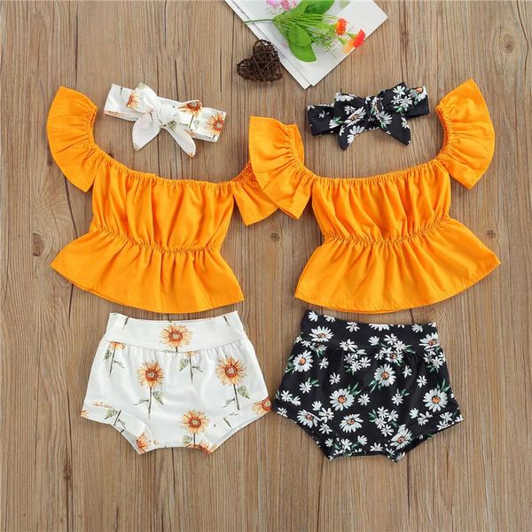 clothing sets 0-24m lovely infant kids girls summer clothes off shoulder short sleeve t-shirts+flower print high waist shorts+headband, White
clothing sets 0-24m lovely infant kids girls summer clothes off shoulder short sleeve t-shirts+flower print high waist shorts+headband, White