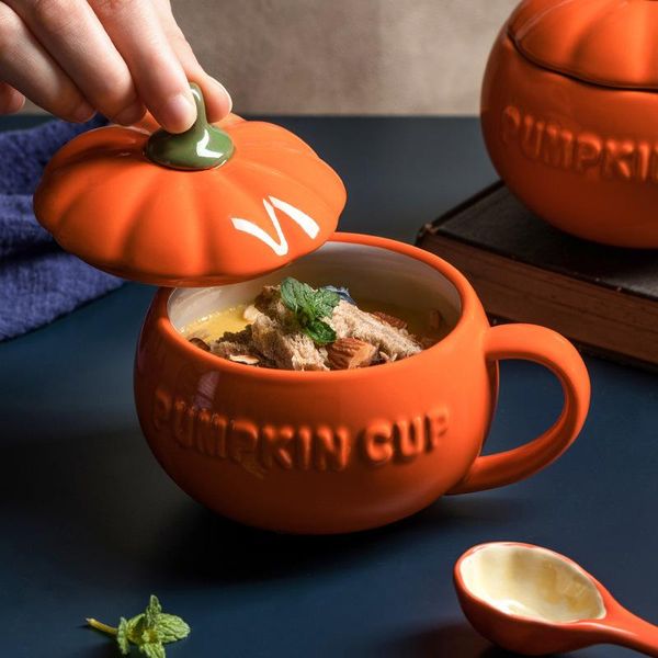 bowls pumpkin cup ceramic water with lid female cute mug large capacity household coffee milk breakfast
bowls pumpkin cup ceramic water with lid female cute mug large capacity household coffee milk breakfast