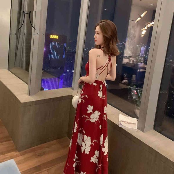 heydress korean beach women chiffon dress elegant spaghetti strap long maxi vestidos vintage bckless print floral dresses 210426, Black;gray
heydress korean beach women chiffon dress elegant spaghetti strap long maxi vestidos vintage bckless print floral dresses 210426, Black;gray