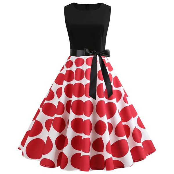 80s retro rockabilly polka dots a-line dress women vintage sleeveless holiday party dresses femme casual, Black;gray
80s retro rockabilly polka dots a-line dress women vintage sleeveless holiday party dresses femme casual, Black;gray