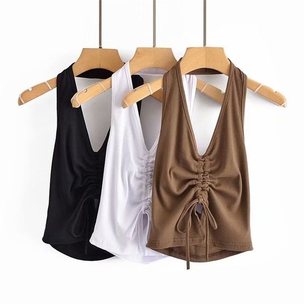 woman solid slim halter knitted tank summer ladies backless cotton beach girls y2k stretchy crop 210515, White
woman solid slim halter knitted tank summer ladies backless cotton beach girls y2k stretchy crop 210515, White