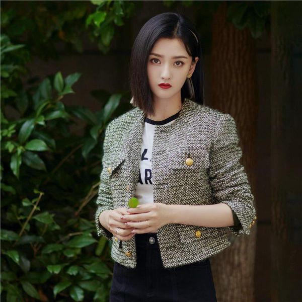 women's jackets style tweed jacket for autumn and winter small lady short ladies, Black;brown
women's jackets style tweed jacket for autumn and winter small lady short ladies, Black;brown