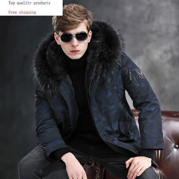 men's leather & faux winter jacket mens parka real fur coat men natural liner raccoon collar hooded camouflage parkas 1807, Black
men's leather & faux winter jacket mens parka real fur coat men natural liner raccoon collar hooded camouflage parkas 1807, Black