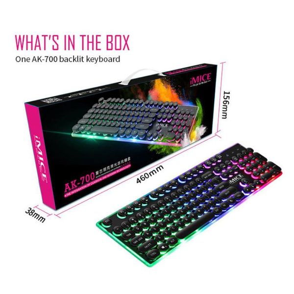 imice ak-700 gaming keyboard steam punk 104 keys rainbow backlit keyboards usb wired waterproof mechanical feeling game
imice ak-700 gaming keyboard steam punk 104 keys rainbow backlit keyboards usb wired waterproof mechanical feeling game