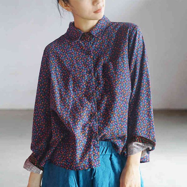 johnature spring print flower turn-down collar casual loose blouses vintage women cotton mori girls shirts 210521, White
johnature spring print flower turn-down collar casual loose blouses vintage women cotton mori girls shirts 210521, White