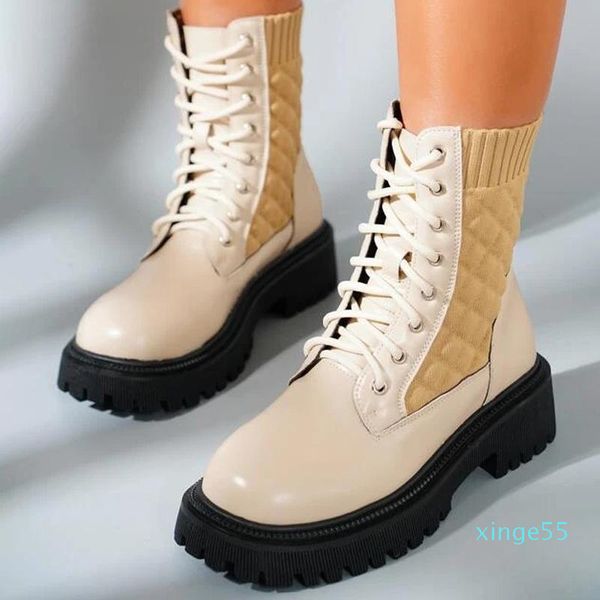 boots women ankle lace-up pu leather sewing geometric gingham non-slip short boot female fashion concise outdoor lady shoes, Black
boots women ankle lace-up pu leather sewing geometric gingham non-slip short boot female fashion concise outdoor lady shoes, Black