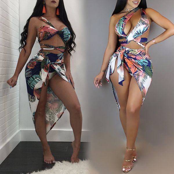 Swimsuit New tropical leaf print high waistband bikini suit scarf + 3-piece split SWIMSUIT SET, White;black
Swimsuit New tropical leaf print high waistband bikini suit scarf + 3-piece split SWIMSUIT SET, White;black