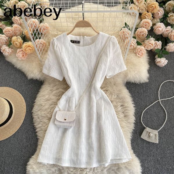 women elegant french dress summer short sleeve o neck solid a-line office es fashion streetwear split midi 210512, Black;gray
women elegant french dress summer short sleeve o neck solid a-line office es fashion streetwear split midi 210512, Black;gray