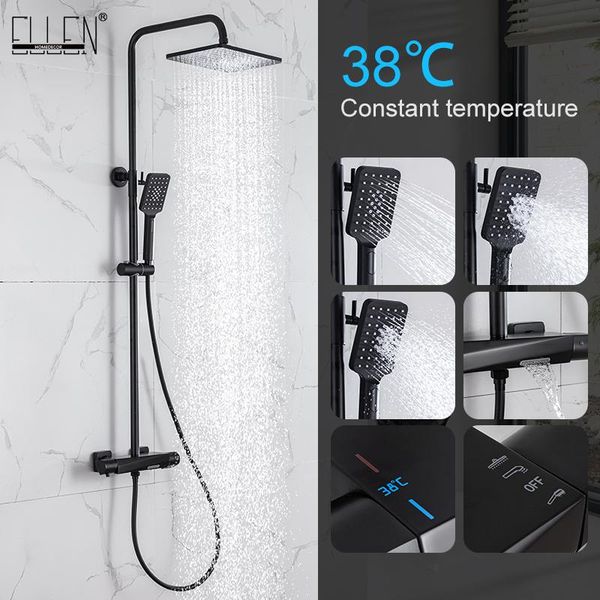 thermostatic bath shower set black wall waterfall rainshower faucets cold mixer faucet with hand el9403 bathroom sets
thermostatic bath shower set black wall waterfall rainshower faucets cold mixer faucet with hand el9403 bathroom sets