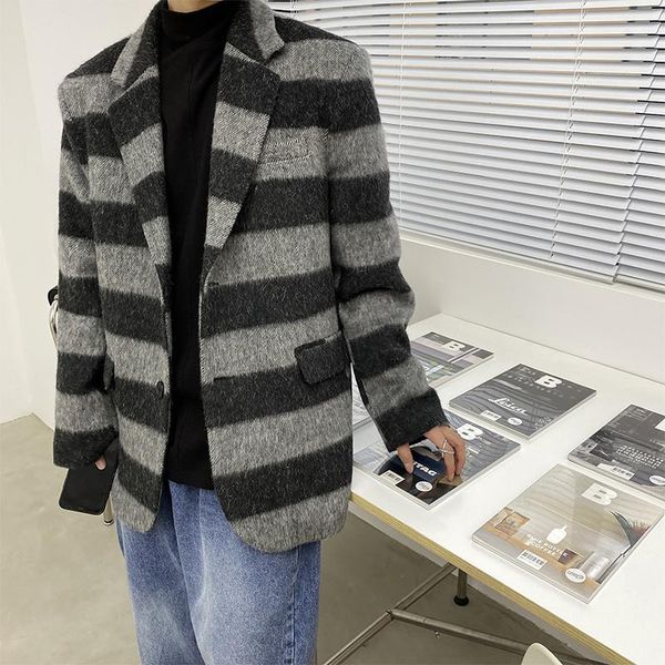 men's wool & blends autumn winter striped woolen coat men warmth fashion retro jacket korean loose short mens overcoat m, Black
men's wool & blends autumn winter striped woolen coat men warmth fashion retro jacket korean loose short mens overcoat m, Black