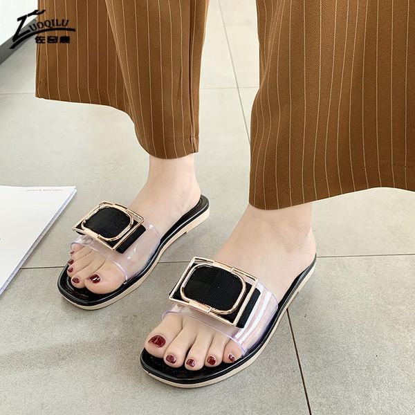 slippers transparent summer women's stylish and 2021 fashion shoes metal decoration, Black
slippers transparent summer women's stylish and 2021 fashion shoes metal decoration, Black
