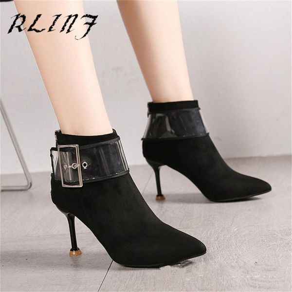 boots rlinf autumn and winter women's buckle cat with pointed stiletto shoes high heel women, Black
boots rlinf autumn and winter women's buckle cat with pointed stiletto shoes high heel women, Black