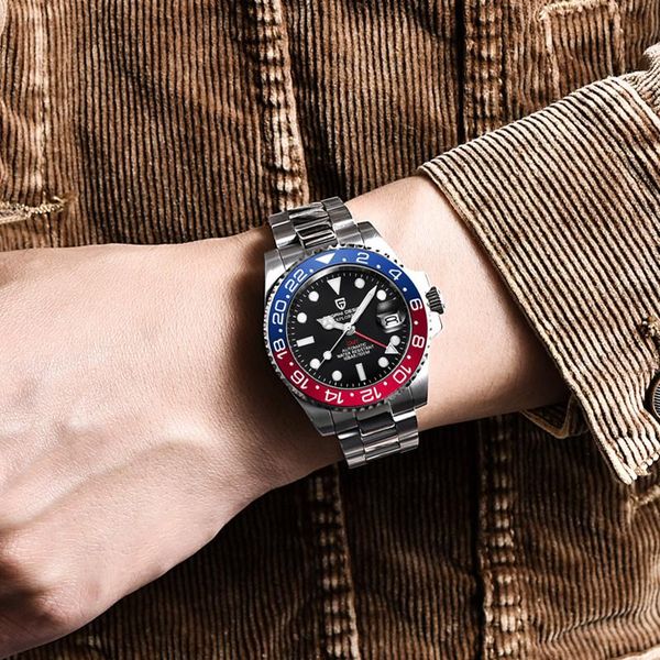 wristwatches pagani design brand men automatic watch relogio masculino 40mm sapphire gmt stainless steel waterproof mechanical watches, Slivery;brown
wristwatches pagani design brand men automatic watch relogio masculino 40mm sapphire gmt stainless steel waterproof mechanical watches, Slivery;brown