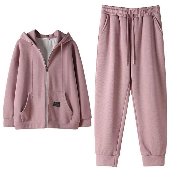 women's two piece pants autumn and winter 2021 plus velvet thick zipper sweater trendy ins korean loose sports leisure two-piece suit, White
women's two piece pants autumn and winter 2021 plus velvet thick zipper sweater trendy ins korean loose sports leisure two-piece suit, White