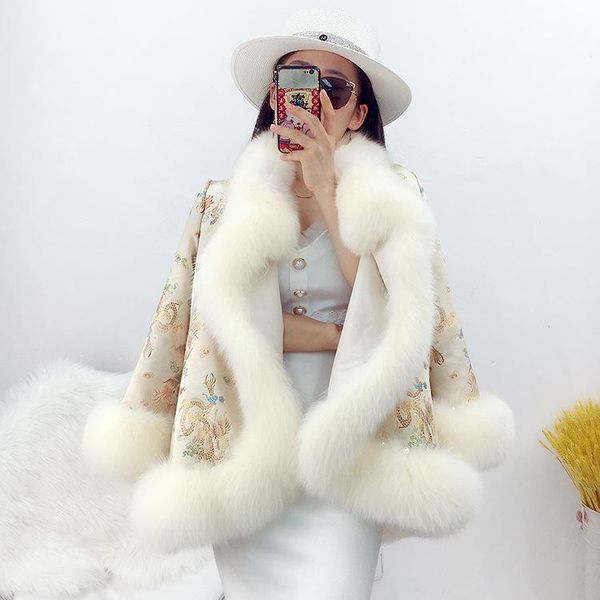 women's fur & faux coat court style celebrity chinese cloak female dragon and phoenix chengxiang tang clothing nail beads, Black
women's fur & faux coat court style celebrity chinese cloak female dragon and phoenix chengxiang tang clothing nail beads, Black