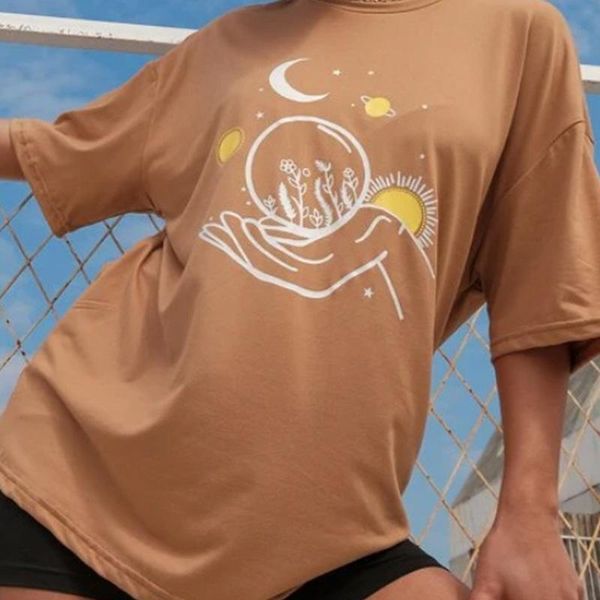 women's t-shirt vintage sun moon print graphic tees women y2k aesthetic short sleeve loose harajuku casual female t shirt summer 2021, White
women's t-shirt vintage sun moon print graphic tees women y2k aesthetic short sleeve loose harajuku casual female t shirt summer 2021, White