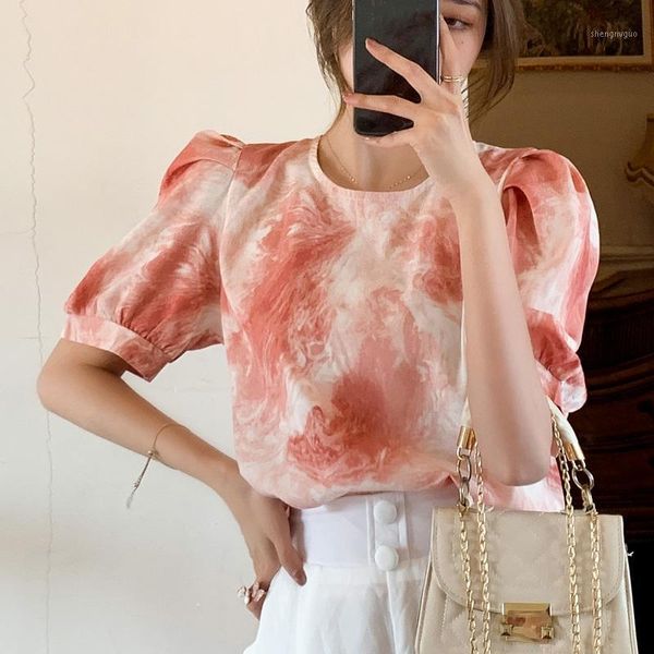 women's blouses & shirts fashion summer puff sleeve women loose retro ink tie-dye blouse female short shirt plus size pink gray, White
women's blouses & shirts fashion summer puff sleeve women loose retro ink tie-dye blouse female short shirt plus size pink gray, White