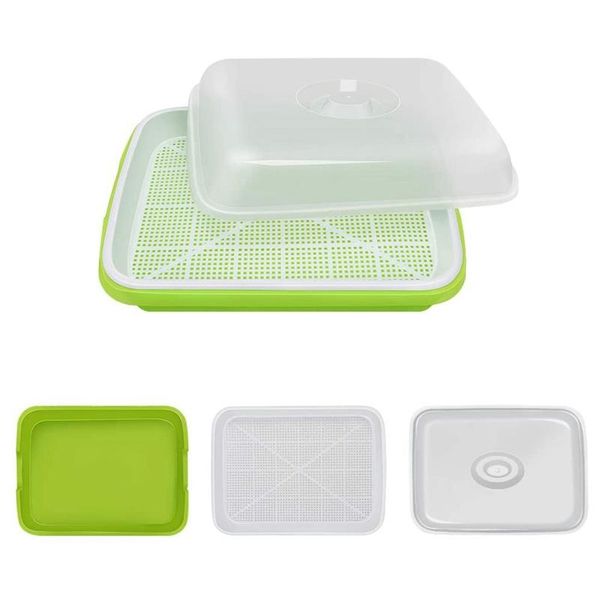 3-pack seed sprouter tray soil-big capacity healthy wheatgrass grower sprouting container nursery pots kit with lid planters &
3-pack seed sprouter tray soil-big capacity healthy wheatgrass grower sprouting container nursery pots kit with lid planters &