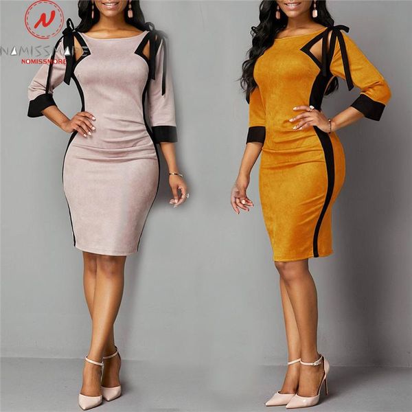 casual dresses elegant lady pencil dress hollow out design bandage decor o-neck three quarter sleeve high waist color matching slim hips, Black;gray
casual dresses elegant lady pencil dress hollow out design bandage decor o-neck three quarter sleeve high waist color matching slim hips, Black;gray