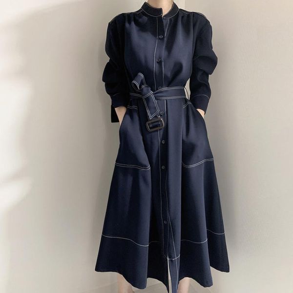 casual dresses vintage elegant women single-breasted shirt dress fashion office lady solid a line trench chic korean vestidos autumn, Black;gray
casual dresses vintage elegant women single-breasted shirt dress fashion office lady solid a line trench chic korean vestidos autumn, Black;gray