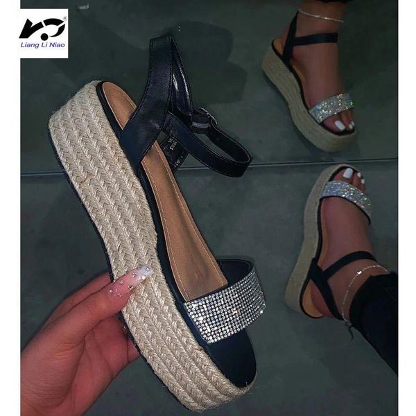 dress shoes large size sandals women's flat rope platform crystal 2021 style jelly high heels women, Black
dress shoes large size sandals women's flat rope platform crystal 2021 style jelly high heels women, Black