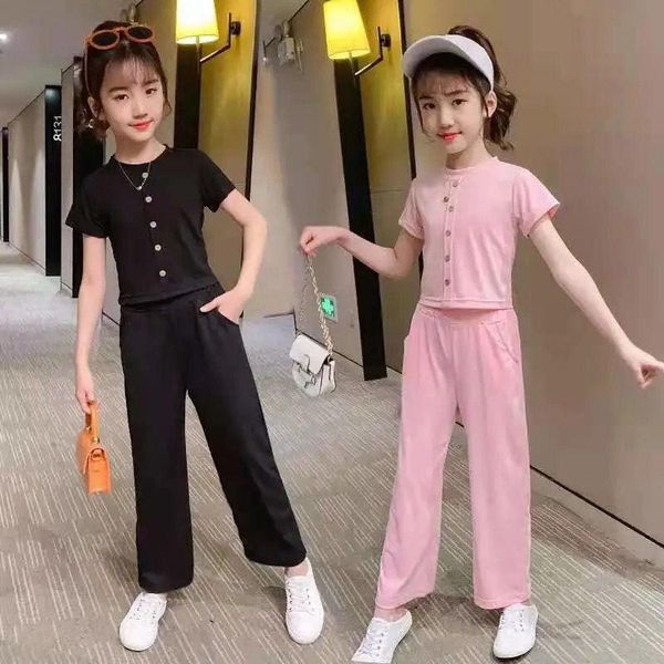 clothing sets teen girls summer fashion outfits cotton short sleeve t-shirt + solid pants casual style streetwear children sport set, White
clothing sets teen girls summer fashion outfits cotton short sleeve t-shirt + solid pants casual style streetwear children sport set, White