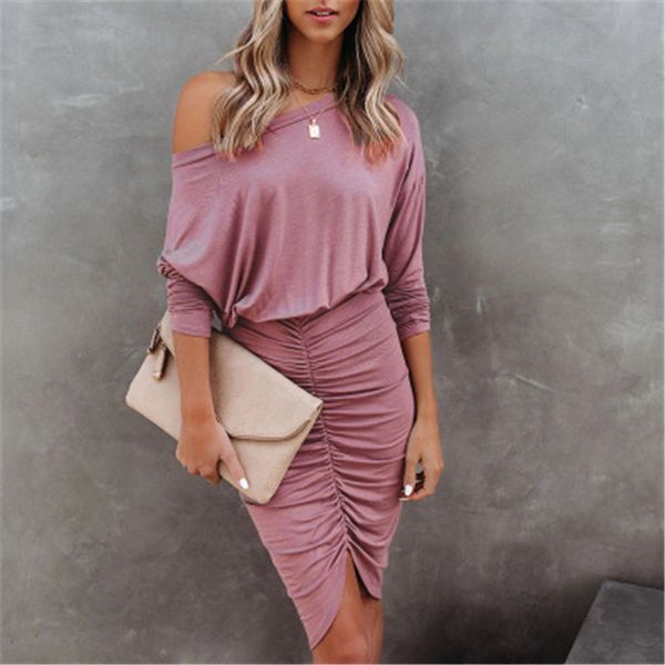 women solid color dresses fashion trend long sleeve high waist pack hip folds short skirts female irregular hems casual skinny dress, Black;gray
women solid color dresses fashion trend long sleeve high waist pack hip folds short skirts female irregular hems casual skinny dress, Black;gray