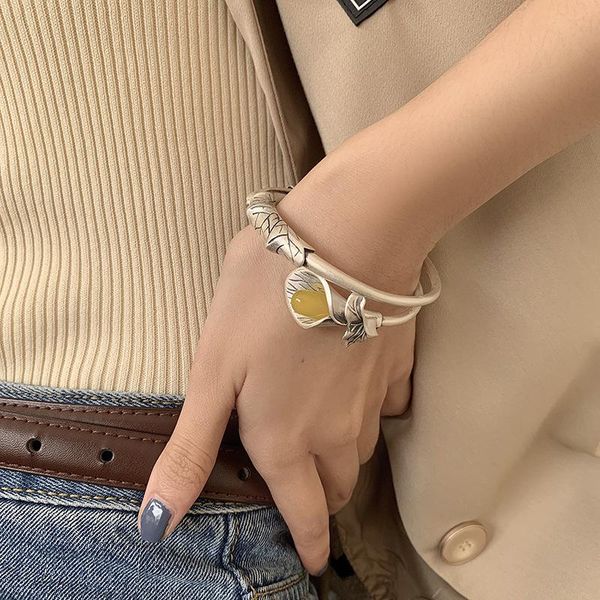 bangle 925 sterling silver woman jewelry vintage lotus bracelets female design light luxurious temperament adjust open women bracelet, Black
bangle 925 sterling silver woman jewelry vintage lotus bracelets female design light luxurious temperament adjust open women bracelet, Black
