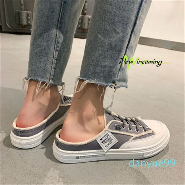 2021 ale summer canvas half slippers men's version of the trend of a pedal lazy shoes breathable non-heel baotou men's shoes, Black 
2021 ale summer canvas half slippers men's version of the trend of a pedal lazy shoes breathable non-heel baotou men's shoes, Black