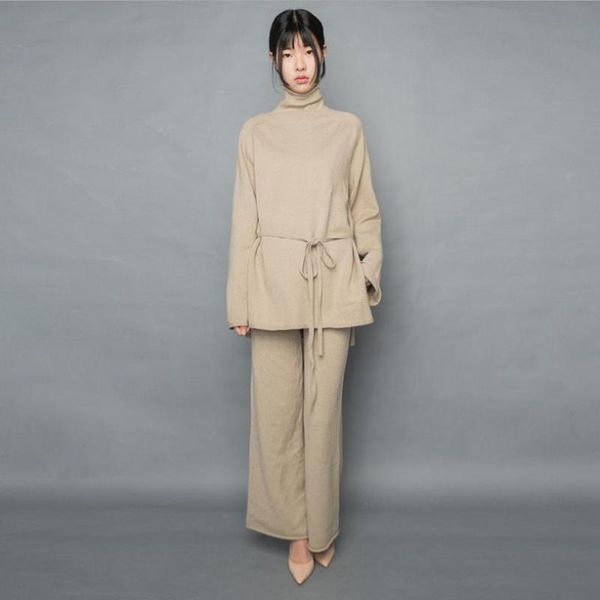 women's two piece pants winter cashmere woolen knitted warm suits turtleneck sweater +elastic waist leisure two-pieces sets wq457, White
women's two piece pants winter cashmere woolen knitted warm suits turtleneck sweater +elastic waist leisure two-pieces sets wq457, White
