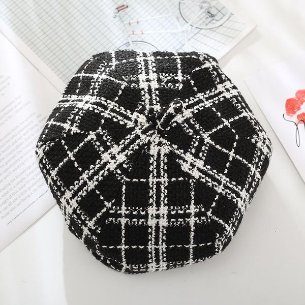 berets ladies british painter hat casquette autumn and winter black white plaid octagonal cap hats, Blue;gray
berets ladies british painter hat casquette autumn and winter black white plaid octagonal cap hats, Blue;gray