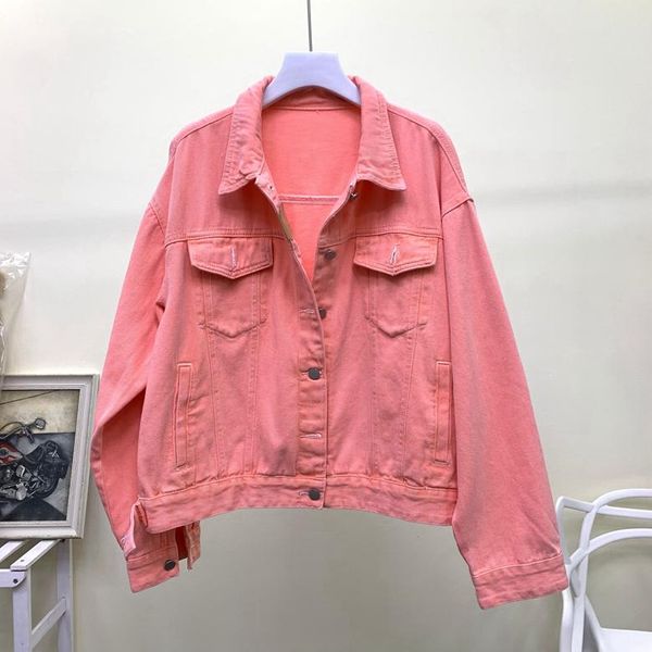 women's jackets 2021 spring autumn fashion candy color washing water denim jacket woman loose harajuku jeans coat outwear women streetw, Black;brown
women's jackets 2021 spring autumn fashion candy color washing water denim jacket woman loose harajuku jeans coat outwear women streetw, Black;brown