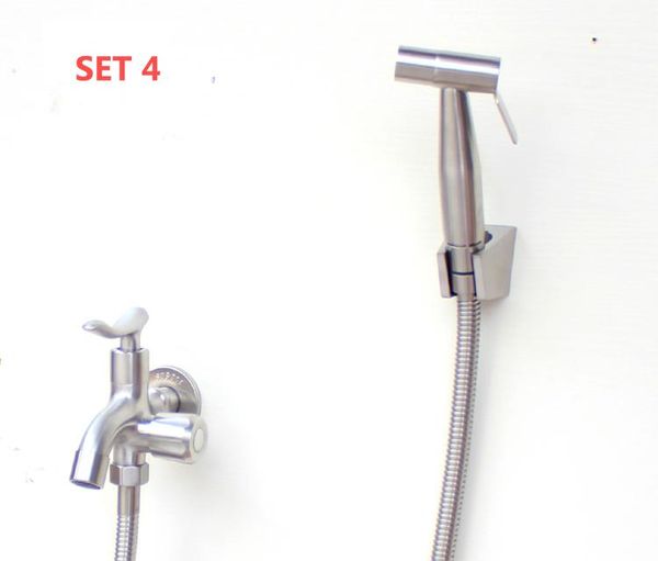 set 4 toilet flusher stainless bidet sprayer spray enhanced pressure hand shower + hose wall bracket bathroom sets
set 4 toilet flusher stainless bidet sprayer spray enhanced pressure hand shower + hose wall bracket bathroom sets