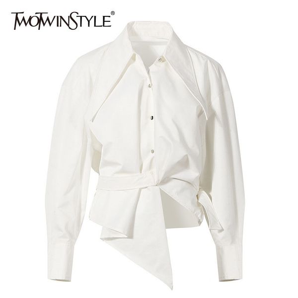 casual irregular hem shirt for women lapel long sleeve white short blouse female fashion new clothing style 210428
casual irregular hem shirt for women lapel long sleeve white short blouse female fashion new clothing style 210428