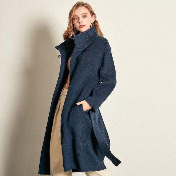 women's wool & blends winter 20% cashmere coat warm long women office lady slim female overcoat oversize plussize, Black
women's wool & blends winter 20% cashmere coat warm long women office lady slim female overcoat oversize plussize, Black