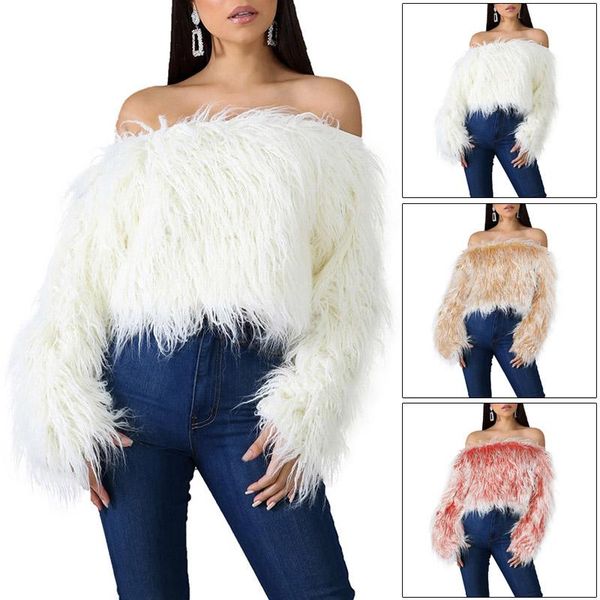 women's sweaters women christmas long sleeves off shoulder plush warm for fall winter party fashion womens coats casaco feminino, White;black
women's sweaters women christmas long sleeves off shoulder plush warm for fall winter party fashion womens coats casaco feminino, White;black