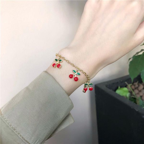 link, chain 2021 trend japan and south korea simple sweet cute cherry bracelet female student ins niche design girlfriends, Black
link, chain 2021 trend japan and south korea simple sweet cute cherry bracelet female student ins niche design girlfriends, Black