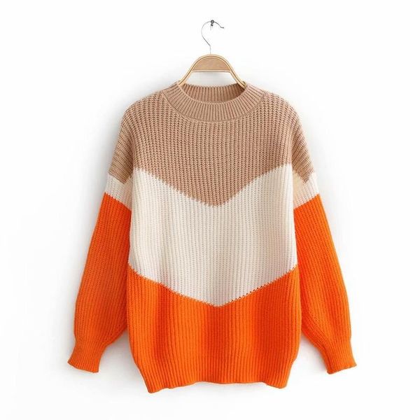 women sweater cotton knitted stitching vintage o-neck long sleeve loose female pullovers 2021 ol autumn winter warm women's sweaters, White;black
women sweater cotton knitted stitching vintage o-neck long sleeve loose female pullovers 2021 ol autumn winter warm women's sweaters, White;black
