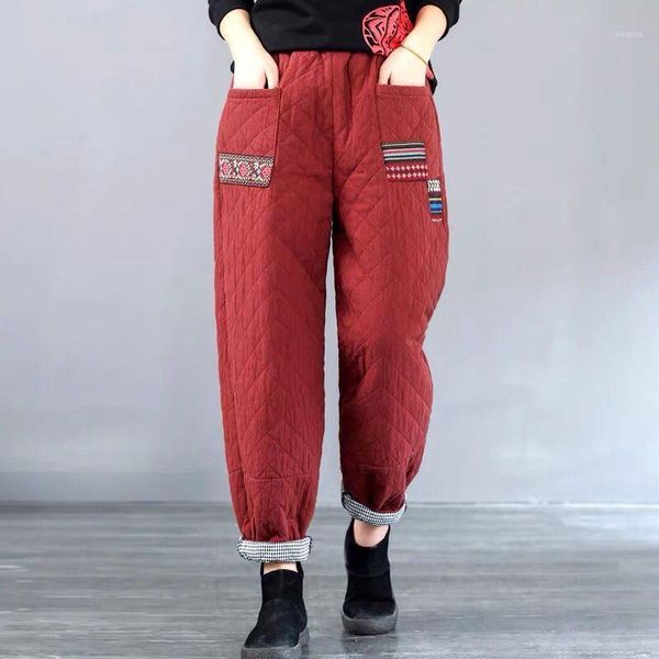 thick cotton-padded trousers women's winter harem pants warm loose vintage streetwear female artistic & capris, Black;white
thick cotton-padded trousers women's winter harem pants warm loose vintage streetwear female artistic & capris, Black;white