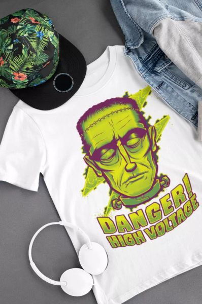 frankenstein t-shirt high voltage comic horror halloween danger retro tee kids, White;black
frankenstein t-shirt high voltage comic horror halloween danger retro tee kids, White;black